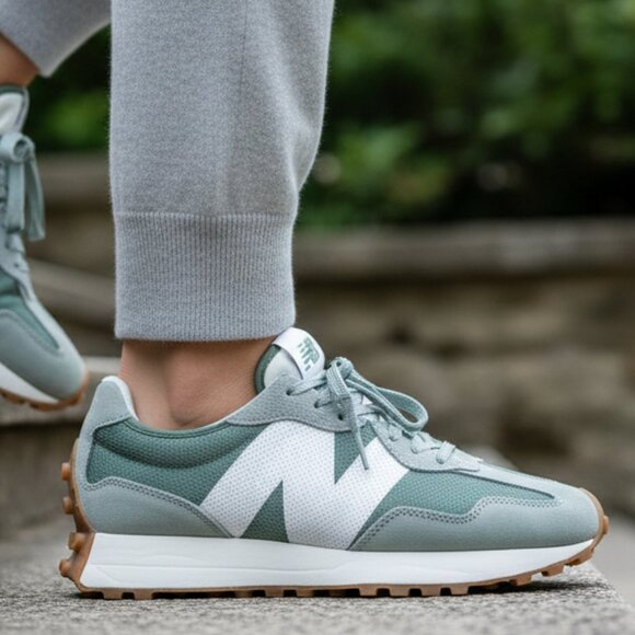New Balance Shoes - NEW BALANCE 327 Unisex Women 7 / M 5.5 Casual Sneakers Shoes Mesh Green White
